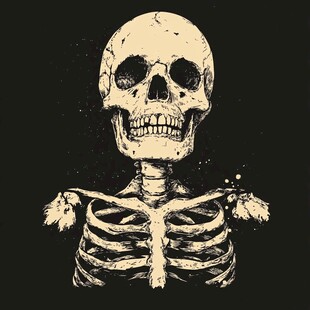 复古风骷髅骨架图案设计