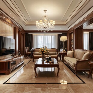 欧式奢华客厅室内设计展示