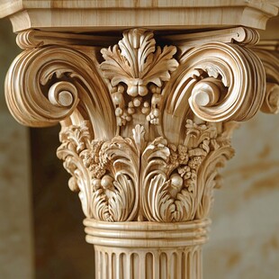 古典雕花石柱细节特写