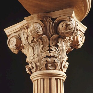 古典雕花柱头细节特写