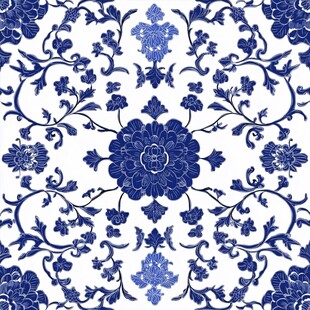 青花瓷传统花卉纹样图案