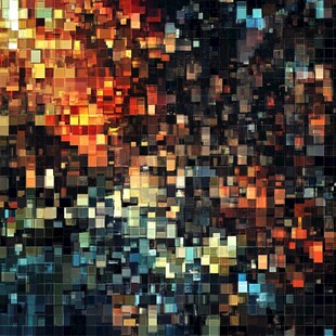 像素艺术抽象多彩马赛克画面