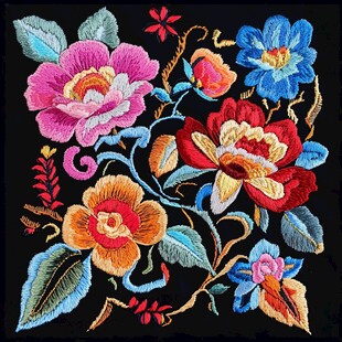 精美刺绣花卉图案