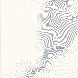 线条勾勒的抽象人物轮廓