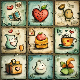 可爱手绘风生活小物插画