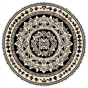 黑白曼陀罗花纹图案设计