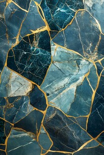 蓝绿碎纹金脉大理石纹理