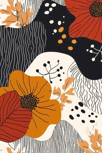 抽象花卉图案装饰画