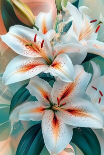 梦幻绽放的美丽百合花