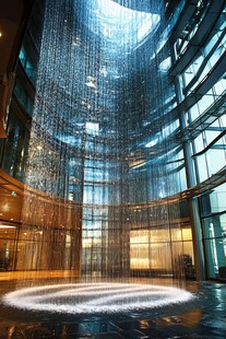 室内壮观水幕瀑布景观