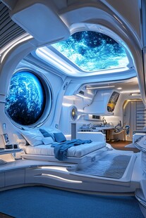 未来感太空主题卧室空间
