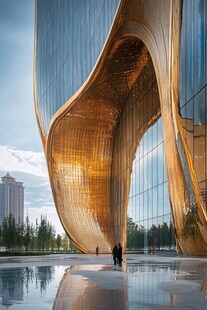 现代艺术感的异形建筑外观