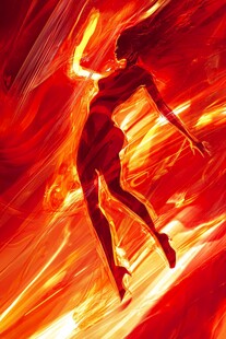 火焰中舞动的曼妙身影