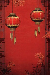中式红灯笼喜庆背景图
