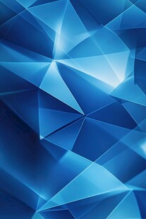 蓝色几何多边形抽象背景图