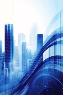 科技感都市蓝色梦幻景观