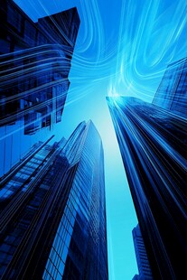 科技感摩天大楼梦幻景观