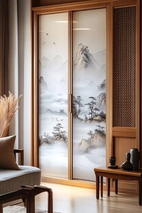 中式山水意境移门室内景
