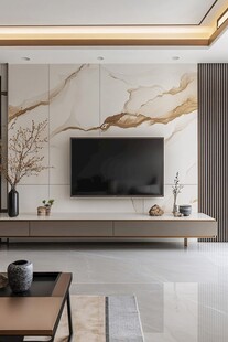 现代轻奢风客厅电视背景墙