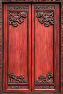 中式雕花红木门