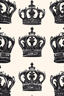 复古皇冠图案无缝背景图
