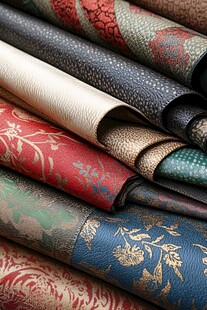 多彩花纹皮革卷材展示