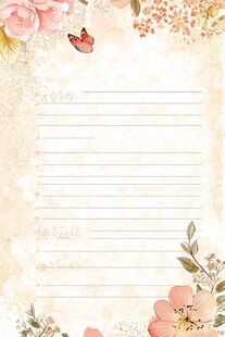 浪漫花卉信纸背景图