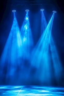 蓝色舞台灯光特效展示