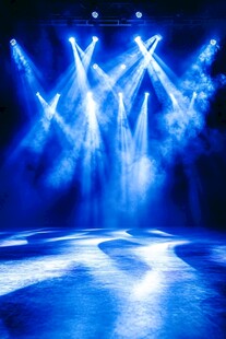 蓝色舞台灯光特效场景