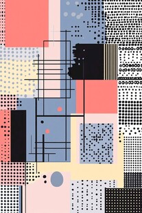 几何色块抽象拼接图案