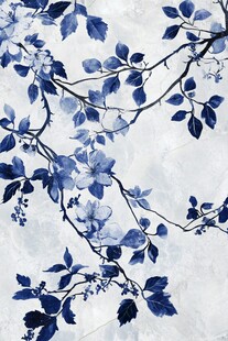 蓝白花卉纹理装饰图案
