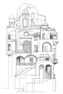 梦幻线条勾勒的独特建筑