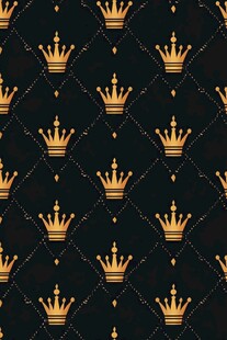 黑金皇冠几何图案无缝背景