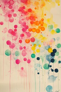 缤纷水彩圆点艺术背景图