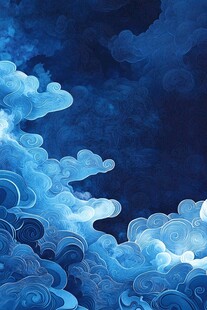 梦幻蓝色祥云背景图