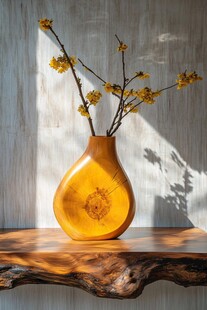 黄瓶插枝 静谧中式插花之美