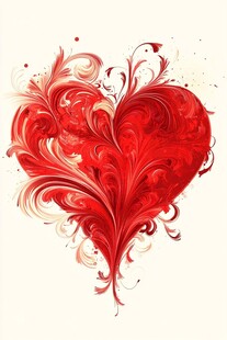 浪漫红色爱心装饰图案