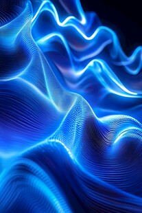 蓝色动感光波抽象艺术画面