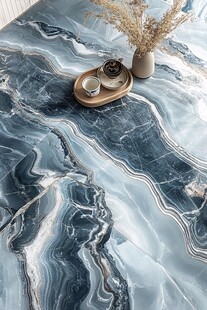 蓝灰大理石台面装饰摆件