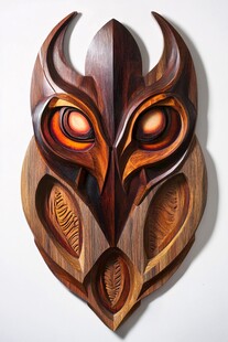 木质猫头鹰壁挂艺术装饰