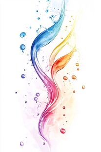 彩色流体动感水花背景图