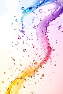 五彩液体飞溅梦幻画面