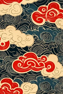 中式传统祥云图案背景