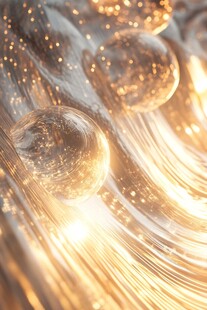 梦幻金色流体与气泡效果