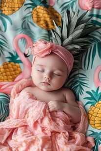 熟睡的粉色系萌娃