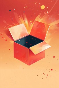 红色惊喜礼盒开启瞬间