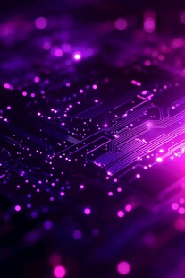 紫色科技感电路板背景图
