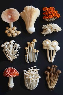 多样蘑菇展示