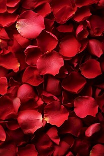 浪漫红玫瑰花瓣铺满画面