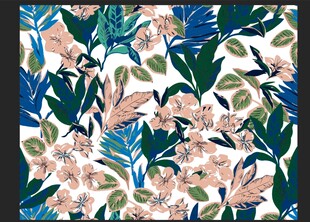 热带花卉植物图案背景 碎花